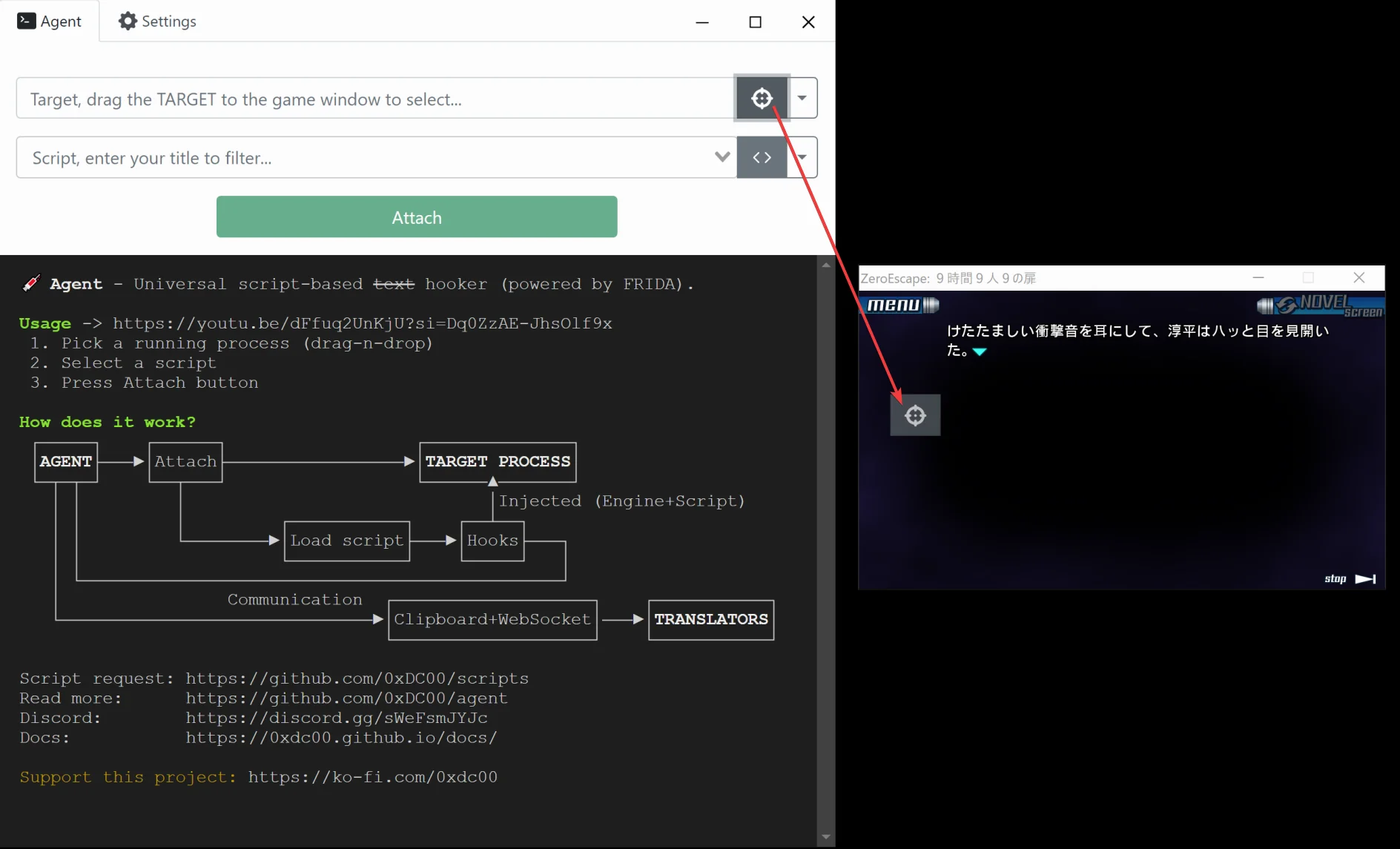 Agent target icon drag