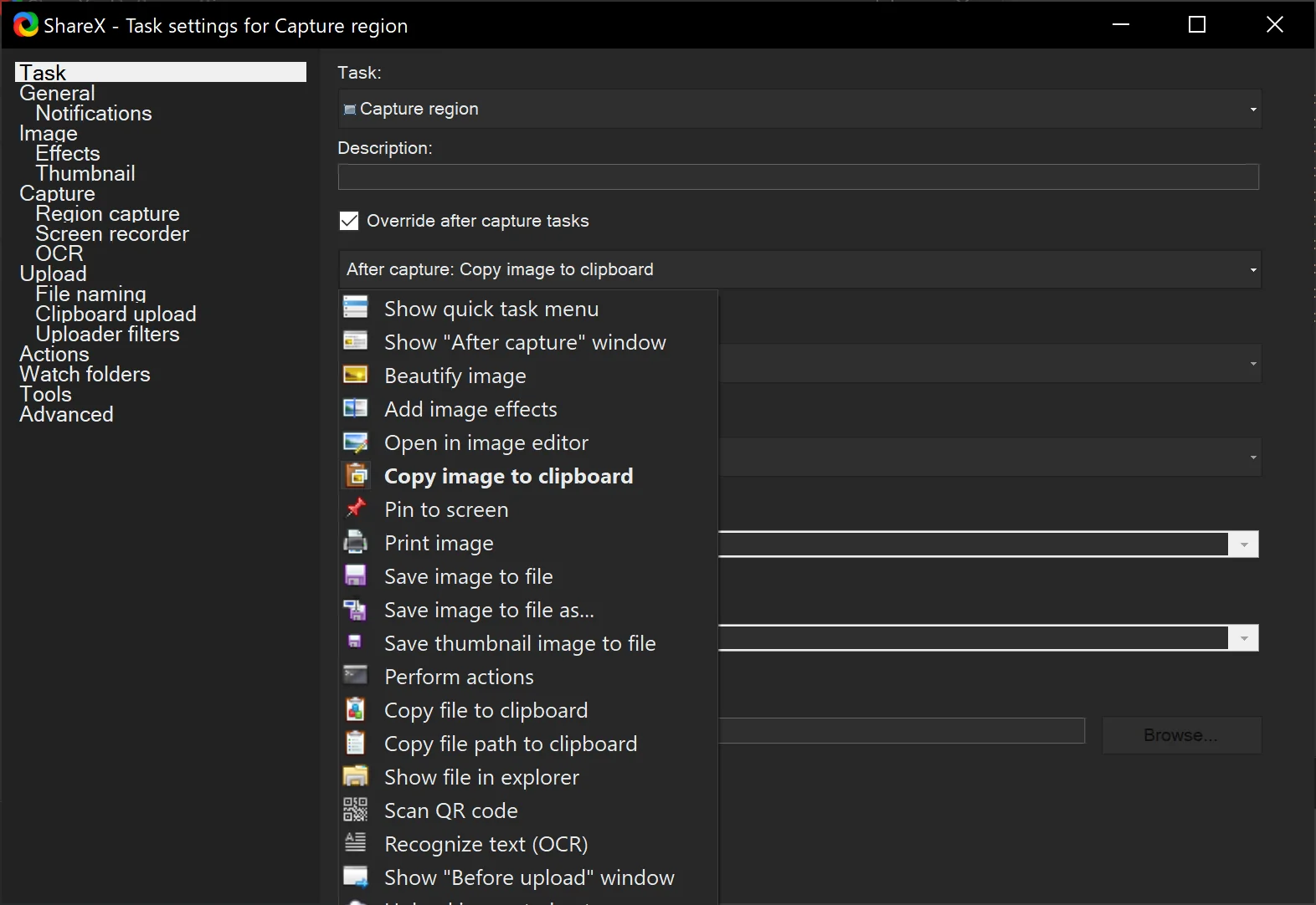ShareX Hotkey Settings